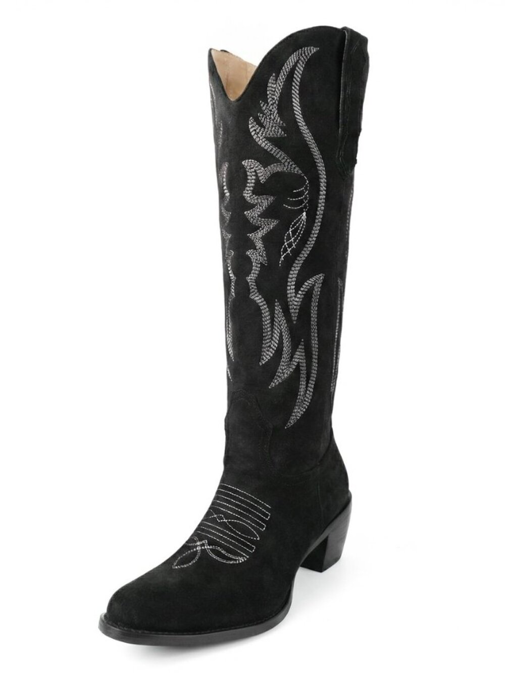 Women's Cowboy Boots, Faux Suede Mid Calf Western Boots